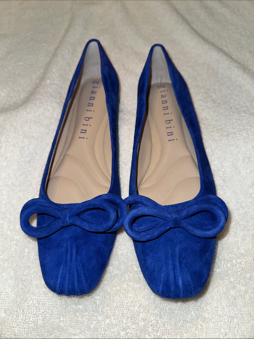 Gianni Bini Royal Blue Suede Bow Flats